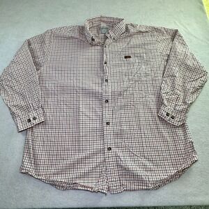 Carhartt Shirt Men's XL Orange Plaid Relaxed Fit Button Down Lightweight Gingham